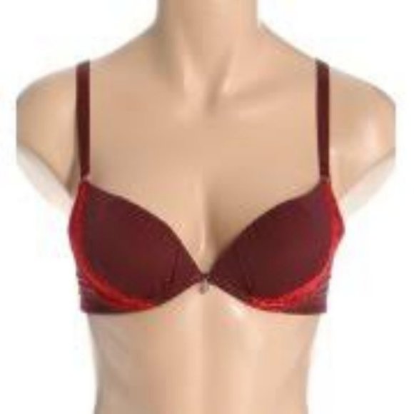💦NWT Intimate Bra Eggplant/Ruby Color Pushup Padded Underwire - Picture 4 of 9
